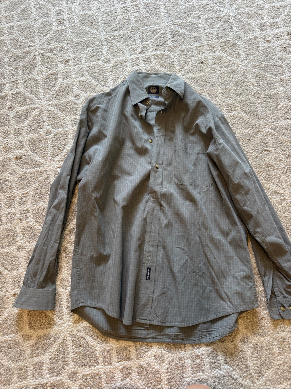 Dockers Men's Gray Pinstripe Casual Button-Down Shirt